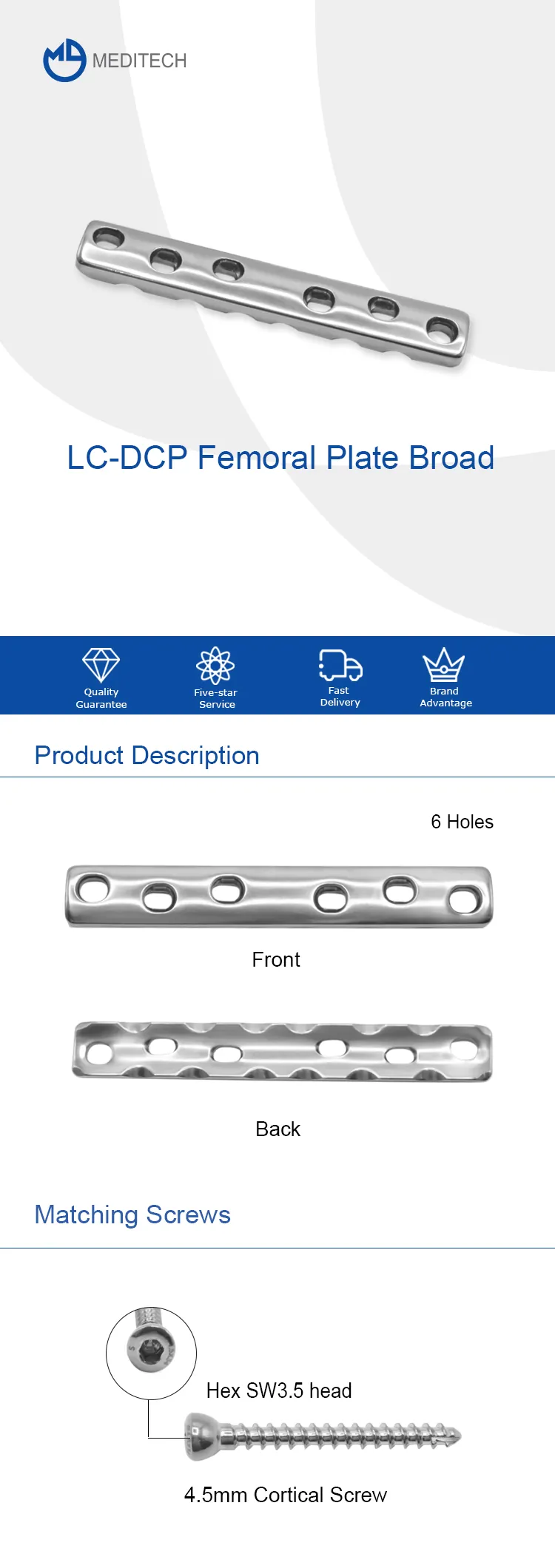 股骨限制型钢板(宽型)