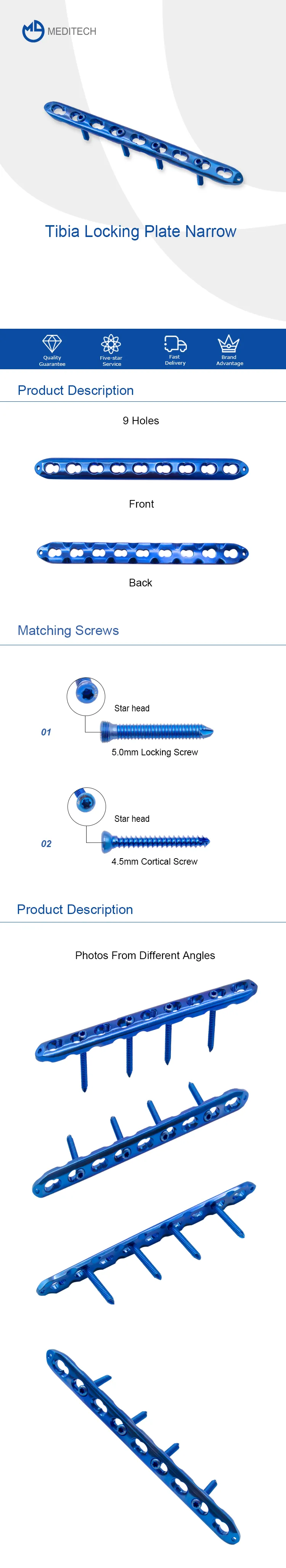 Tibia Låseplade Smal