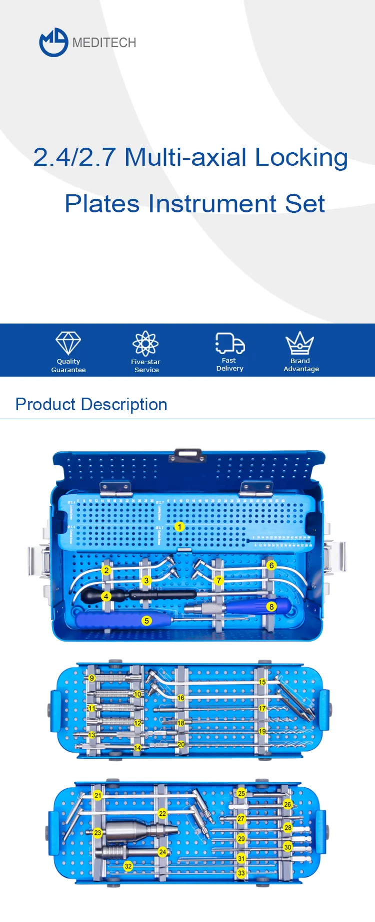 2.4/2.7 ብዙሕ ኣክሲያላዊ መዕጸዊ ጽላት መሳርሒ ስብስብ